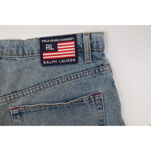 Polo Ralph Lauren Other - vintage polo ralph lauren mens 33 banner shorts denim flag logo distressed jean